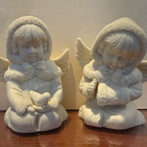 White Angel Figurines with Wings